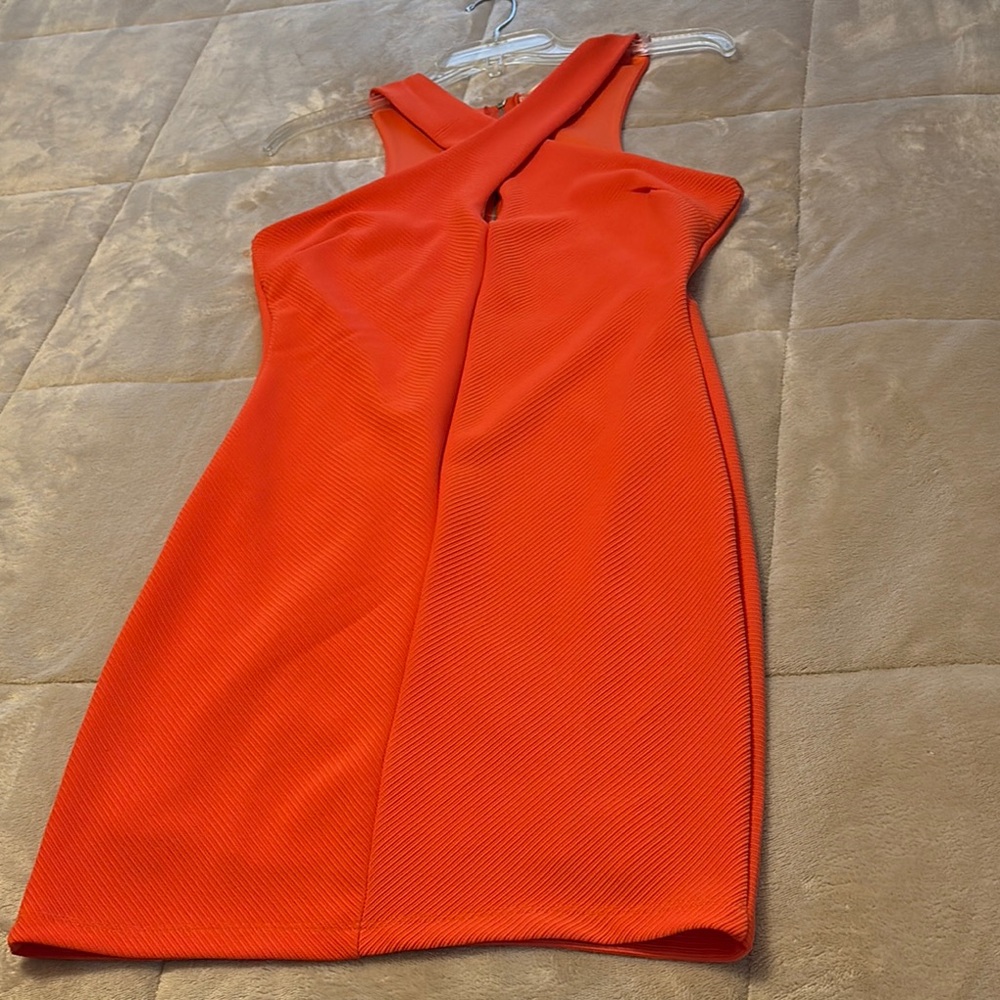 Vibrant Orange Sleeveless Dress